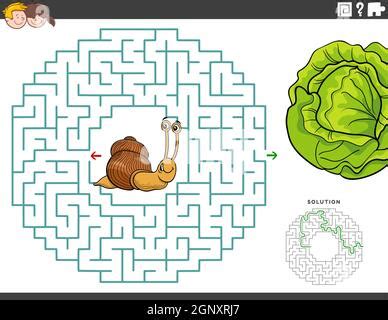 Lustiges Labyrinth Spiel für Kinder Puzzle für Kinder Cartoon Stil