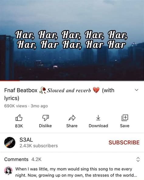 Har Har Har Fnaf Beatbox Slowed And Reverb With Lyrics 690k Views