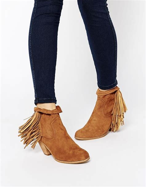 Sam Edelman Louie Tan Fringed Ankle Boots Softsaddle Fashion Shop