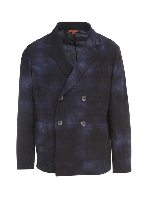 Barena Venezia Molena Checked Jacket Navy Editorialist