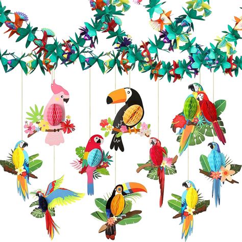 Amazon Pcs Tropical Birds Honeycomb Cutouts Pcs Ft