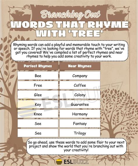 Words That Rhyme With Tree To Elevate Your Rhyming Skills ESLBUZZ