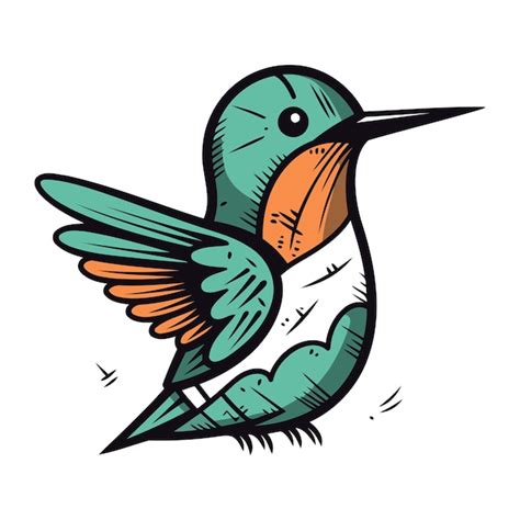 Colibrí ilustración vectorial de un colibrí de dibujos animados