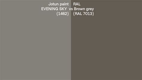 Jotun Paint EVENING SKY 1462 Vs RAL Brown Grey RAL 7013 Side By