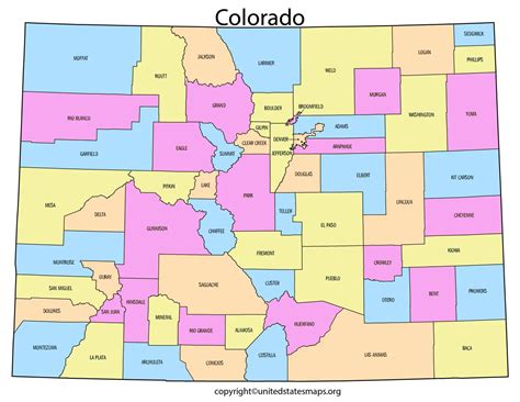 Colorado County Map | Map of Colorado Counties with Cities