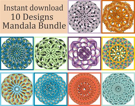 Layered Mandala Svg Bundle Laser Cut Dxf Mandala Template D