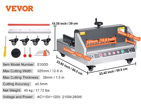 Vevor Electric Paper Cutter Cutting Width Electric Paper Trimmer