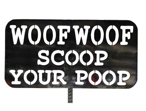 SMW0536 Metal Dog Scoop Your Poop Sign - Sunriver Metal Works