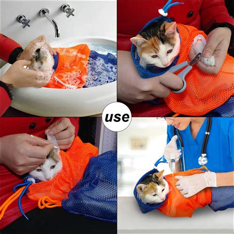 Сетка для ухода за кошками, сумка для ванны для кошек, регулируемые ...
