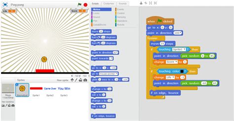 PING PONG GAME in Scratch | EDVON offer different games in scratch