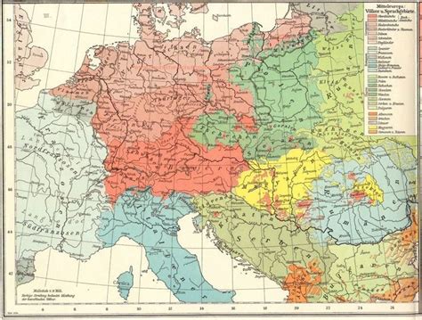 Pre Ww European Linguistic Groups Europa Sprachgebeiten Circa