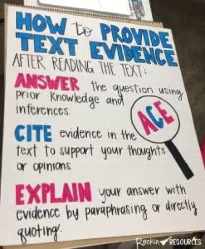 Text Evidence Anchor Chart