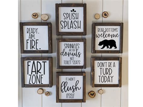 Cute Bathroom signs wall decor bathroom Funny bathroom | Etsy