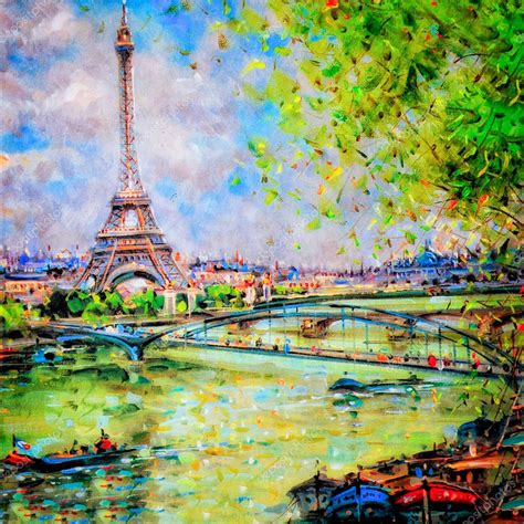 Images: colorful paris | Colorful painting of Eiffel tower in Paris ...