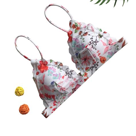 Sexy Women Adjustable Thin Straps Floral Print Bikini Set BK17982