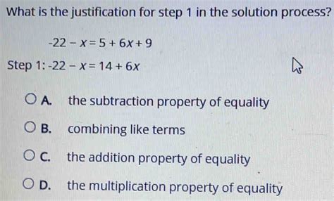 Solved What Is The Justification For Step 1 In The Solution Process