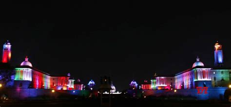 New Delhiilluminated Raisina Hills Ahead Of 75th Independence Day