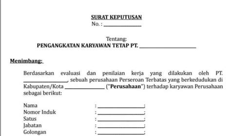 Detail Contoh Surat Pengangkatan Karyawan Tetap Koleksi Nomer 28