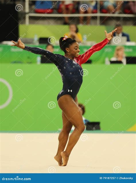 Olympic Champion Simone Biles of USA Competes on the Floor Exercise ...