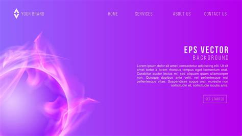 Landing Page Website Template Vector. Abstract purple gradient Vector ...