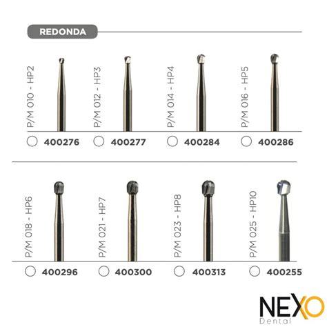 FRESA DE CARBIDE REDONDA PIEZA DE MANO Nexo Dental