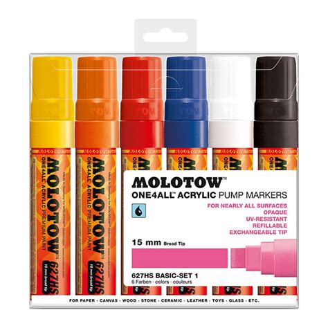 Molotow ONE4ALL 15mm 627HS Marker Basic Set 1 Suitup Art Supplies