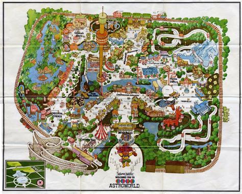 Astroworld | Theme park map, Theme park planning, Six flags