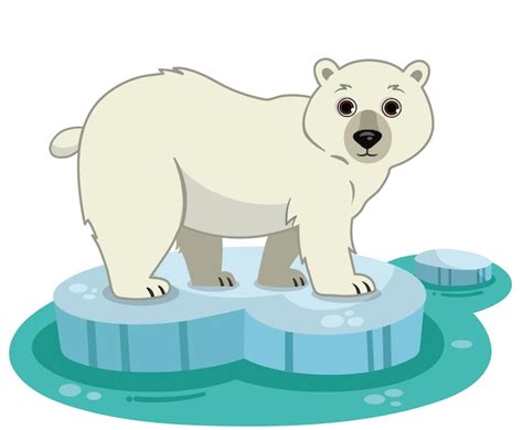 Ilustraci N Vectorial De Un Oso Polar En Un T Mpano De Hielo Vector