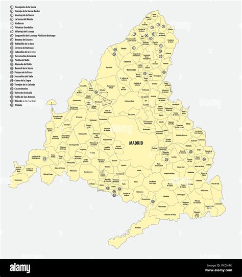 Mapa Municipios Madrid Vector Maps Images And Photos Finder