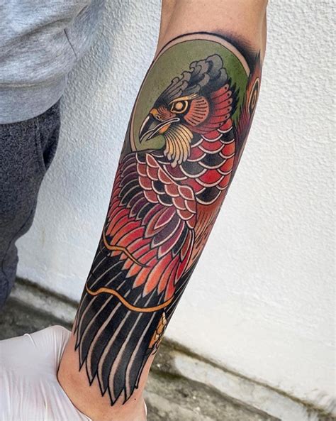 Neo traditional Fenix tattoo done by our artist André Vasquez Call us