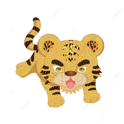 Vector Cartoon Illustration Hand Drawn Tiger Design Tiger Tiger