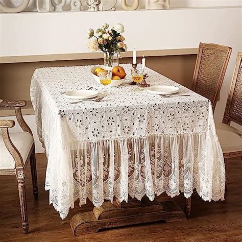 Amazon Patdrea White Lace French Vintage Country Tablecloth