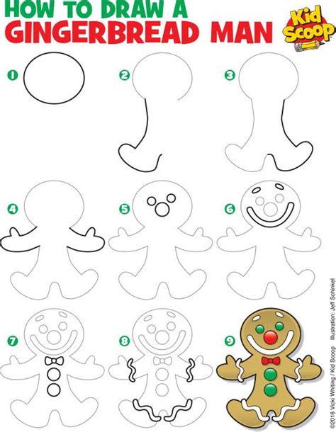 Gingerbread Man Drawing Step By Step | DRAW IT OUT