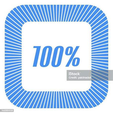 100 Percent Square Shape Percentage Diagram For Infographics Documents