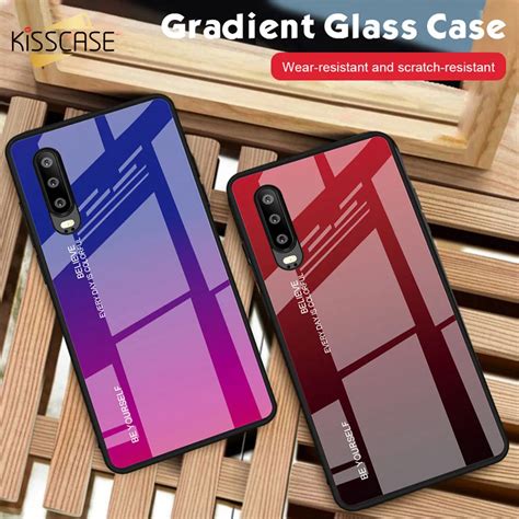 Kisscase Vidrio Degradado Funda Del Tel Fono Para Huawei P Caso Pro