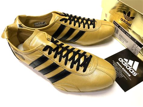 デッド ドイツ製 レア 限定 03年adidas Azteca Gold アディダス アステカ ゴールド カンガルーレザー 金 Us 75