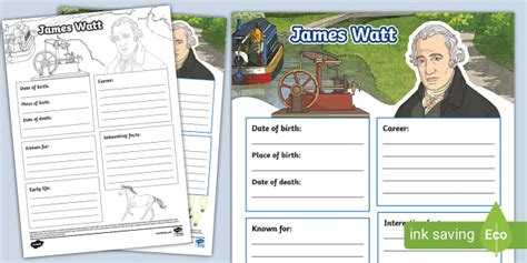 NEW James Watt Fact File Template Lehrer Gemacht