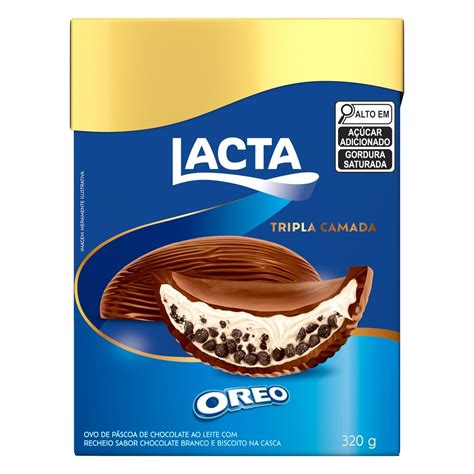 Ovo De P Scoa Ao Leite Recheio Oreo Lacta Tripla Camada Caixa G