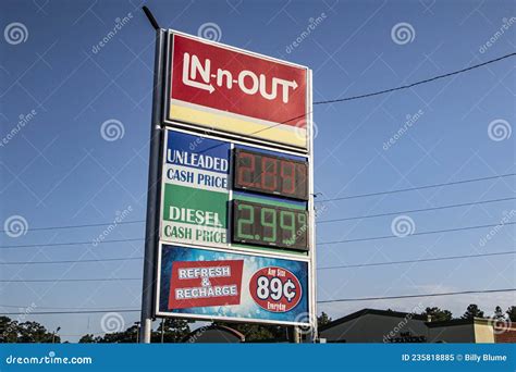 Gas Station Price Sign The Average Gasoline Price In California