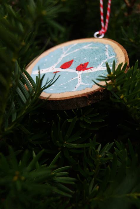 Cardinal Christmas Tree Ornament Hand Painted Etsy