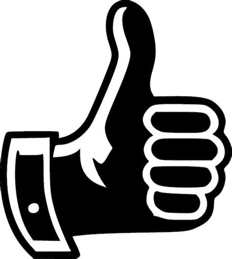 Premium Vector Thumbs Up Black And White Vector Illustration