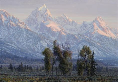 Jackson Hole Art Auction First Light Jackson Hole Art Oil Painting