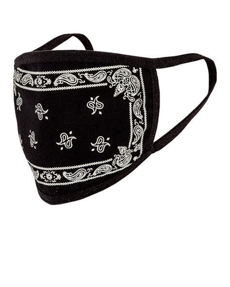 Found Bandana Paisley Cotton Face Mask In Black Fwrd