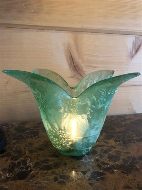 Vintage Art Glass Tulip Flowerfloral Votive Holdervase Made Etsy