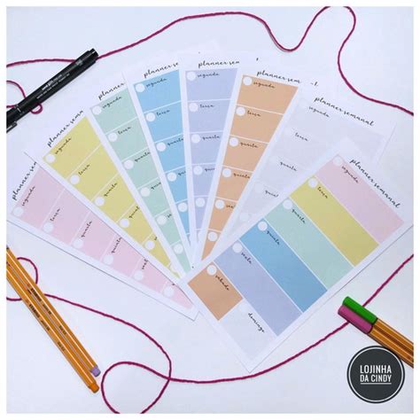 Bloco Planner Semanal Candy Color Elo7 Produtos Especiais