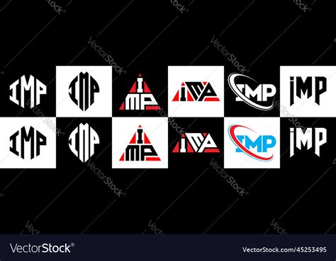 Imp letter logo design in six style polygon Vector Image