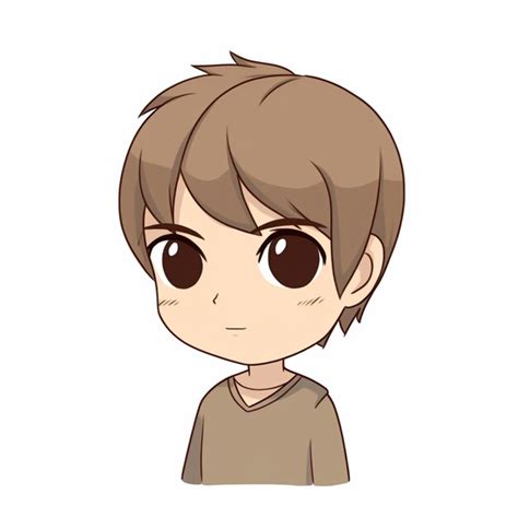 Premium Photo A Cartoon Boy With Brown Hair And Brown Eyes Generative Ai