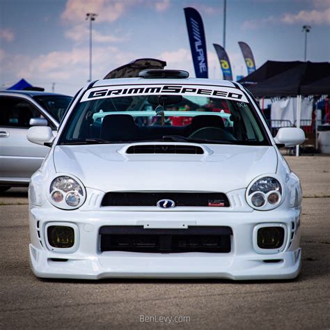 Front Of White Modified Subaru WRX BenLevy