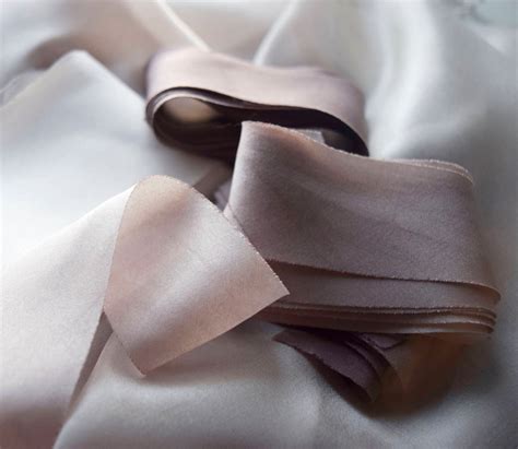 Taupe Silk Ribbon Bundle 6 Yards Hand Dyed Taupe Ribbon Etsy