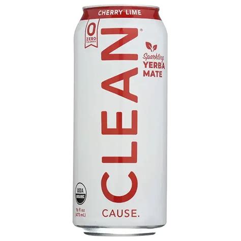 Clean Cause Organic Sparkling Cherry Lime Yerba Mate Fl Oz